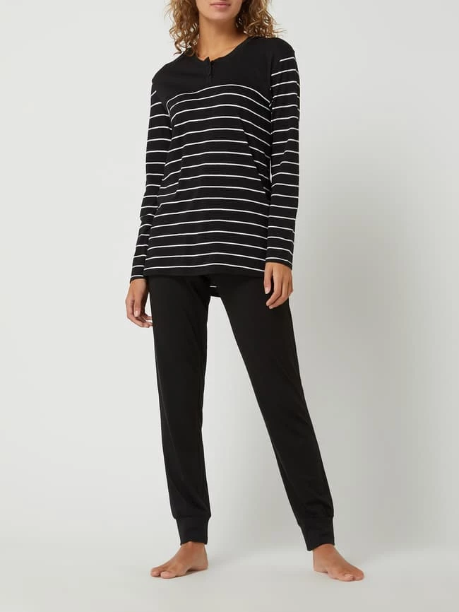 Schiesser Pyjama Mit Modal-Anteil - Schwarz 3 Schiesser Pyjama Mit Modal-Anteil - Schwarz