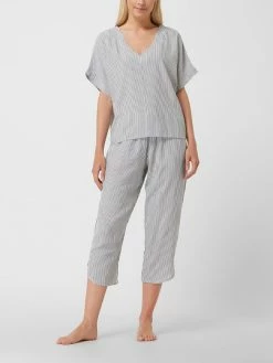 Donna Karan Pyjama Aus Seersucker - Schwarz