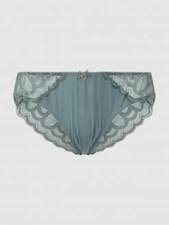 LASCANA Slip Mit Mikrofaser Und Spitze Modell 'Evita' - Lindgrün