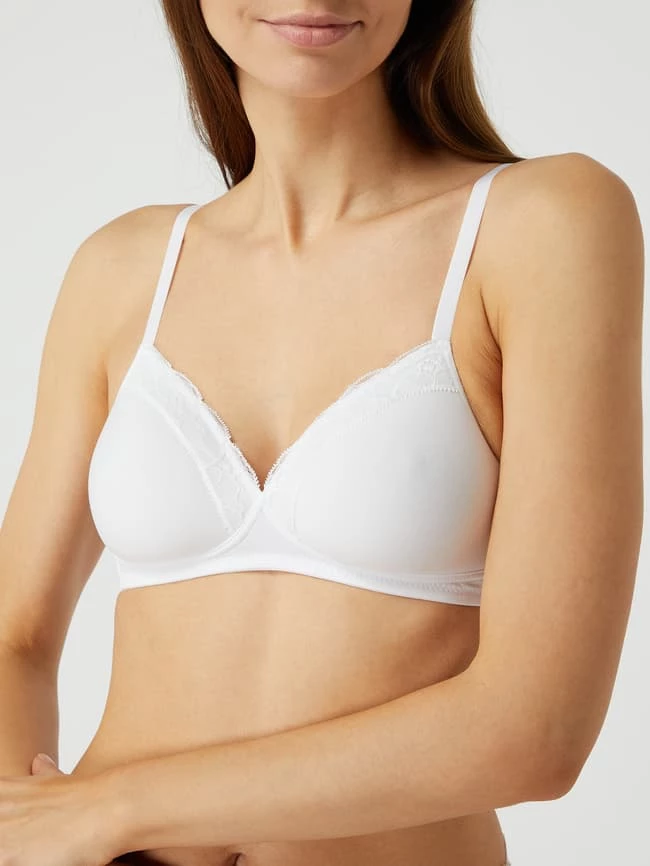 Hanro Soft-BH Mit Wattierten Cups Modell 'Cotton Lace Light' - Weiß 5 Hanro Soft-BH Mit Wattierten Cups Modell 'Cotton Lace Light' - Weiß – Bild 3