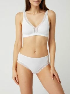 Hanro Slip Mit Stretch-Anteil Modell 'Cotton Lace' - Weiß