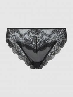 LASCANA Slip Aus Mesh Und Spitze - Schwarz