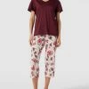 Schiesser Pyjama Mit Floralem Muster - Rosa