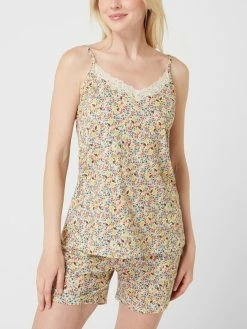 Pinklabel Pyjama Aus Baumwoll-Modal-Mix - Hellgelb