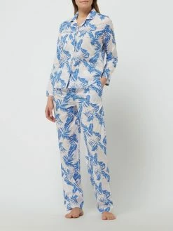 Seidensticker Pyjama Aus Popeline Mit Palmen-Prints - Rosa