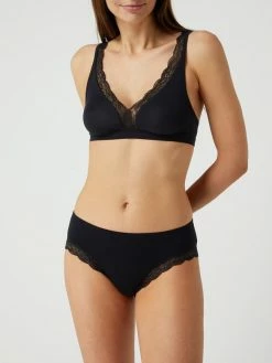 Hanro Slip Mit Stretch-Anteil Modell 'Cotton Lace' - Schwarz