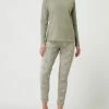 Skiny Pyjama-Hose Mit Allover-Muster - Lindgrün