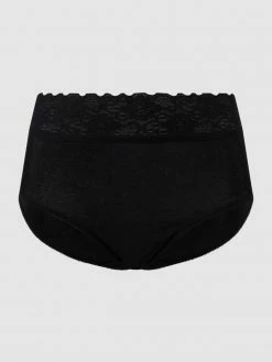 Calida High Waist Slip Aus Merzerisierter Baumwolle Modell 'Daywear Basic' - Schwarz