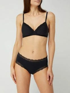 Hanro Hipster Mit Spitzenbesatz Modell 'Cotton Lace' - Schwarz