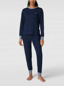 Lauren Ralph Lauren Pyjama Mit Polka Dots Modell 'JOGGER PANT PJ SET' - Marineblau