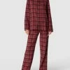 Schiesser Pyjama Mit Karomuster Modell 'Sleep + Lounge' - Hellrot
