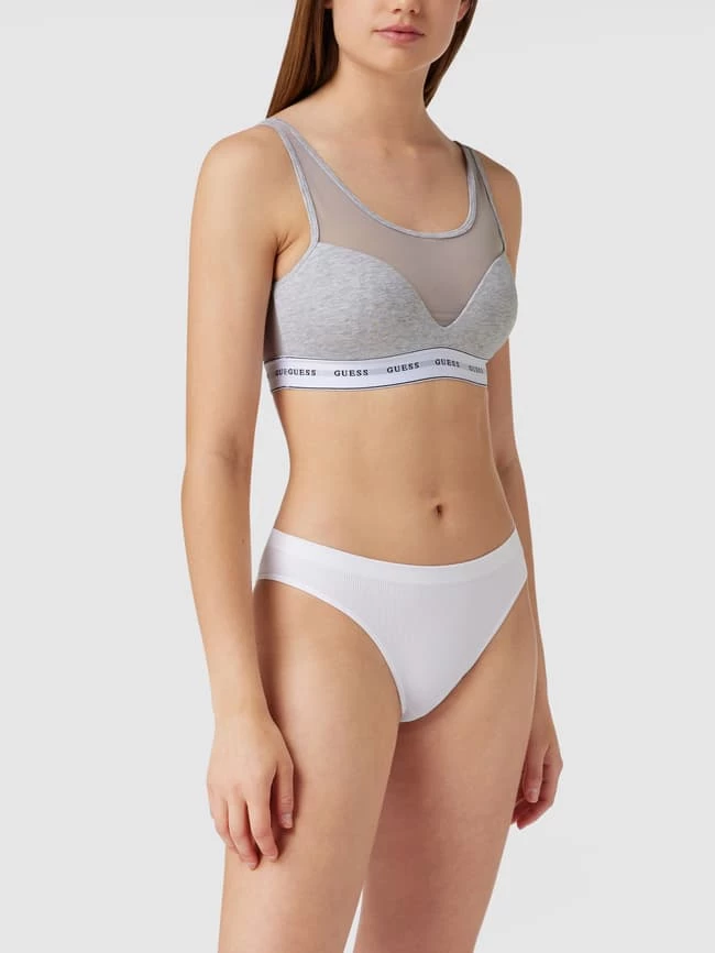Guess Bustier Mit Label-Print - Hellgrau Meliert 3 Guess Bustier Mit Label-Print - Hellgrau Meliert