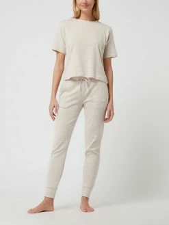 Skiny Pyjama-Oberteil Aus Baumwolle - Beige Meliert