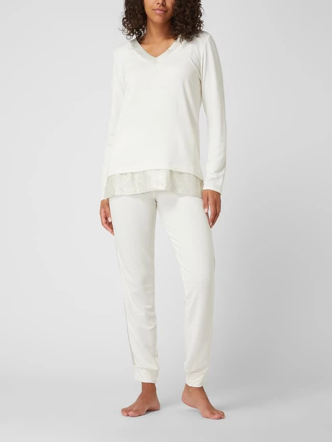 Chiara Fiorini Pyjama Mit Kontrastbesatz - Offwhite 3 Chiara Fiorini Pyjama Mit Kontrastbesatz - Offwhite