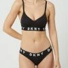 DKNY Bralette Aus Jersey Mit Push-up-Effekt - Schwarz